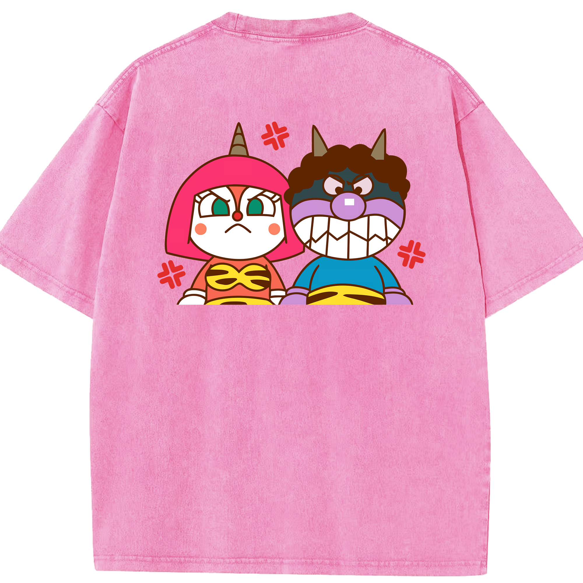 （画像用） アンパンマン Anpanman 綿100% ヴィンテージ風 半袖Tシャツ（背面プリント）